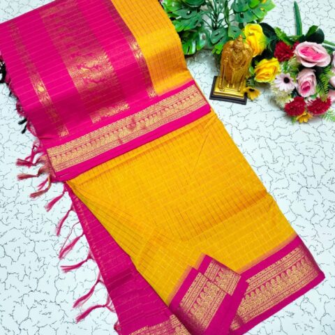Checked Kalyani Cotton sarees 014