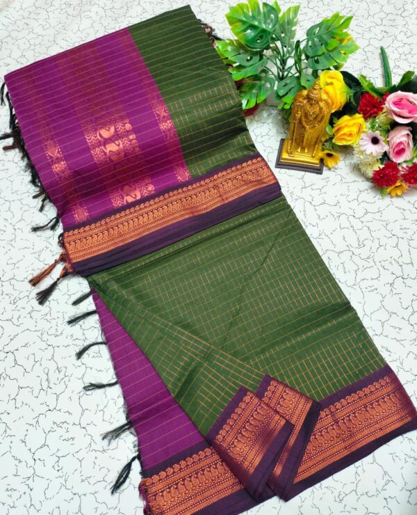 Checked Kalyani Cotton sarees 017