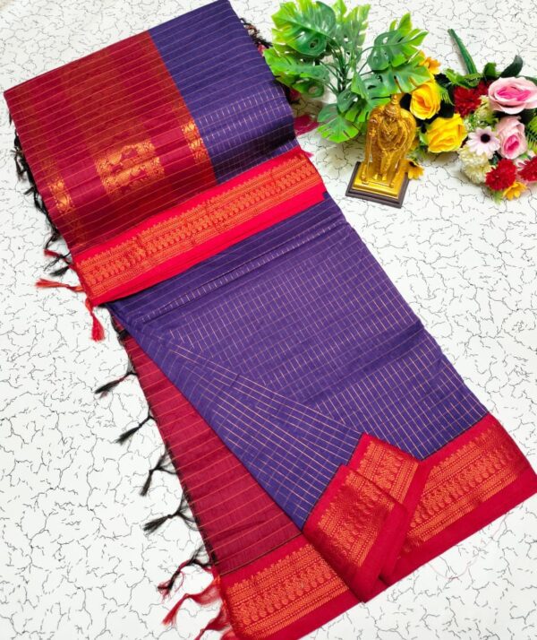 Checked Kalyani Cotton sarees 028