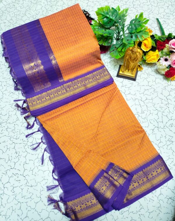 Checked Kalyani Cotton sarees 030