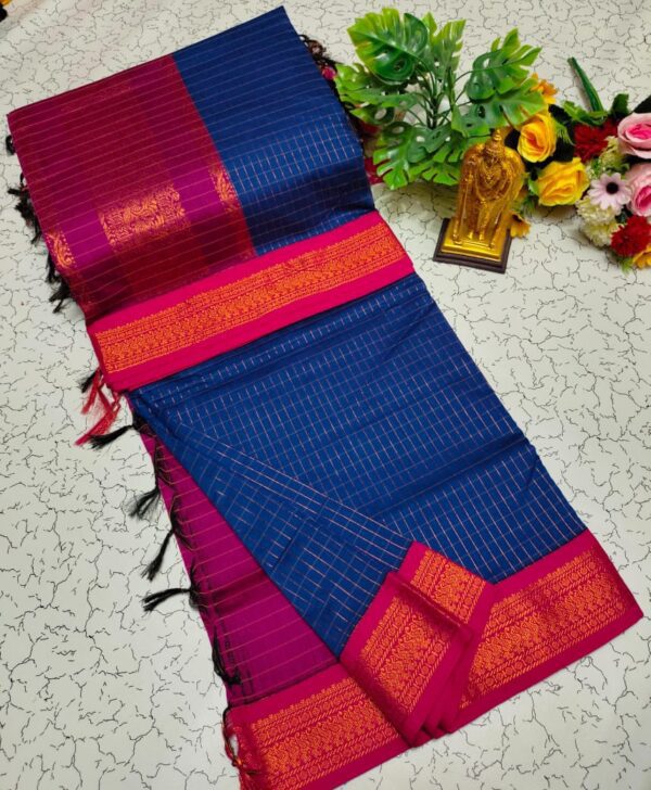 Checked Kalyani Cotton sarees 040