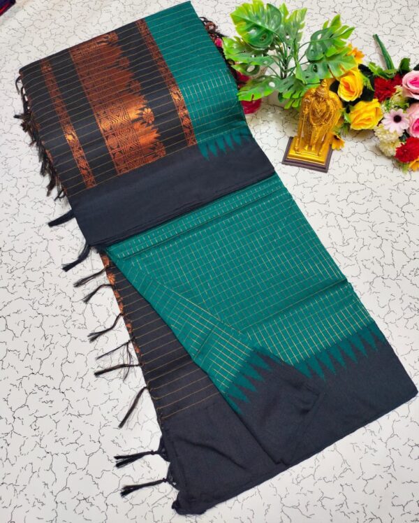 Checked Kalyani Cotton sarees 045