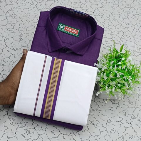 Cotton Shirt & Dhothi 001