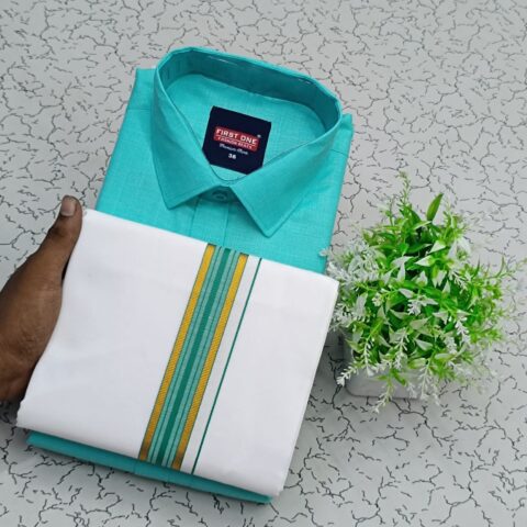 Cotton Shirt & Dhothi 014