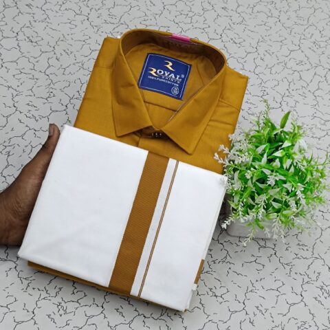 Cotton Shirt & Dhothi 015