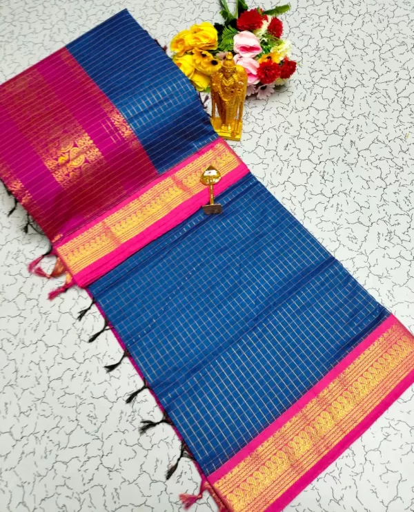 Checked Kalyani Cotton Sarees