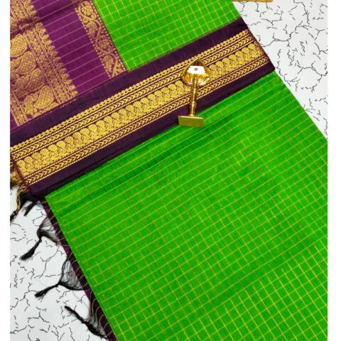 Checked Kalyani Cotton sarees 001