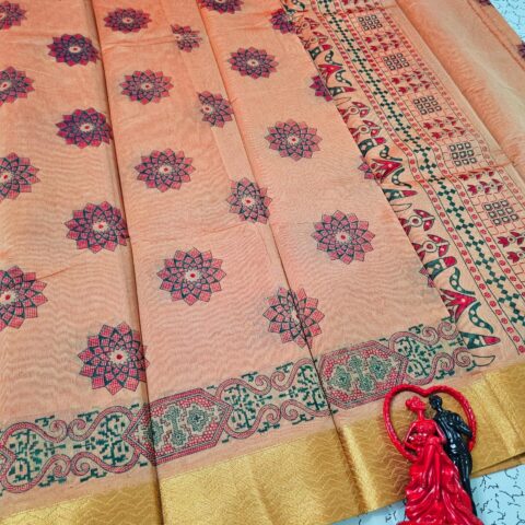 Colours Printed Kerala Sarees 009