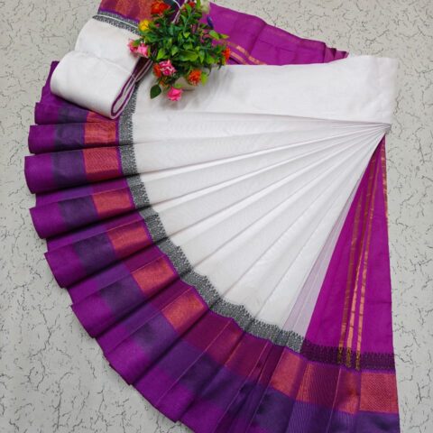 Korvai Border Silk Cotton Sarees 035