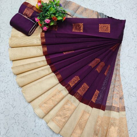 Kotanji Border Silk Cotton Sarees 046