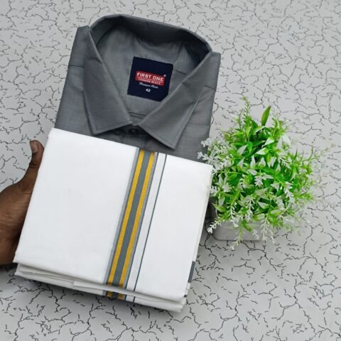 Cotton Shirt & Dhothi 021